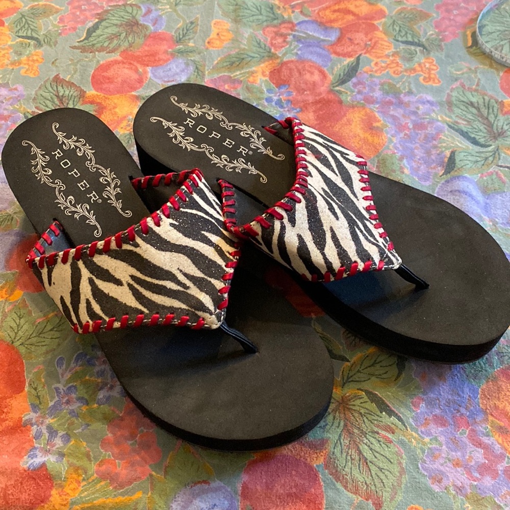 Animal print sandals